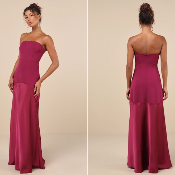 LULUS Chic Prom Wedding Holiday Sexy Elegant Vixen Velvet Cocktail Maxi - Picture 5 of 5